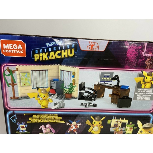 Mega Construx Detective Pikachu Office New Unopended - Picture 3 of 5